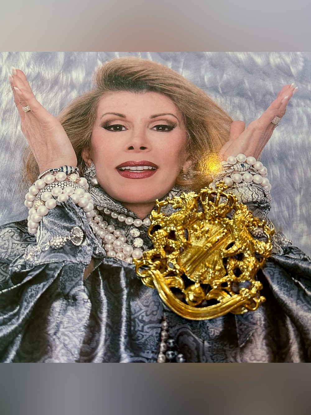 Vintage Joan Rivers Heraldic Crest Brooch RARE Griffins Dragon Lions - Picture 12 of 15